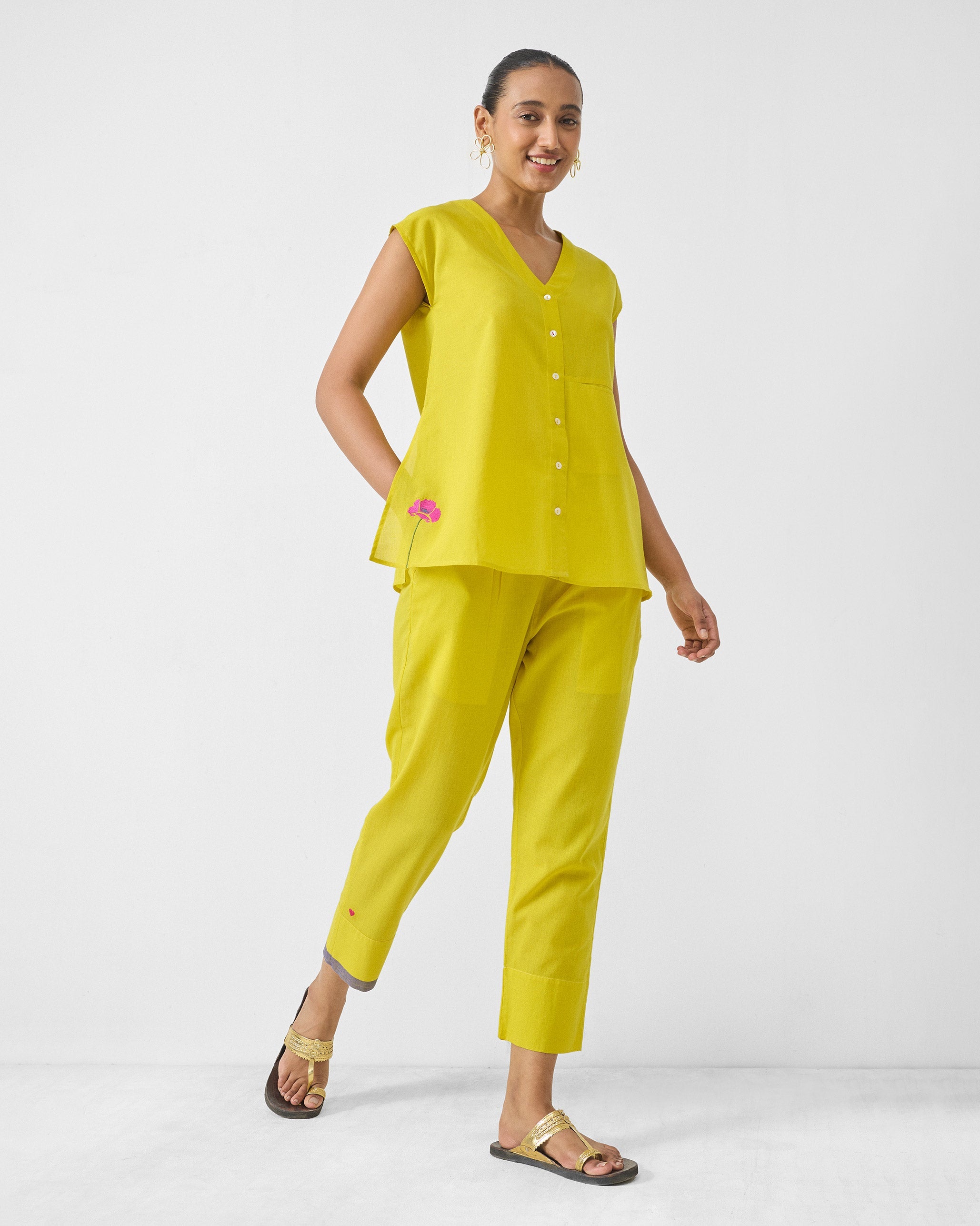 Pocket Top Set - Chartreuse