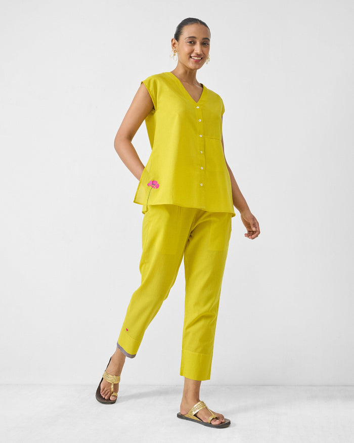 Pocket Top Set - Chartreuse