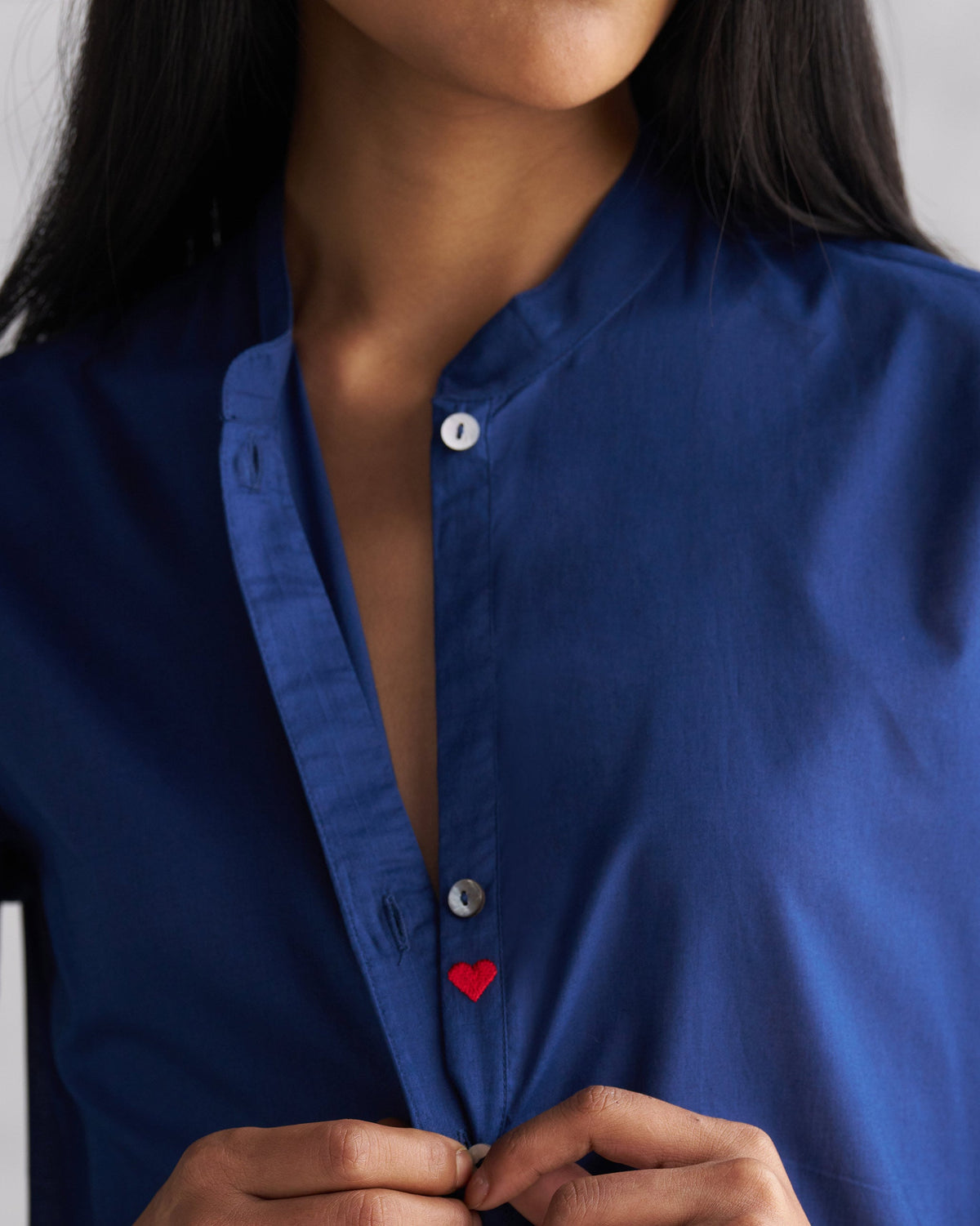 Basic Long Length Kurta - Navy