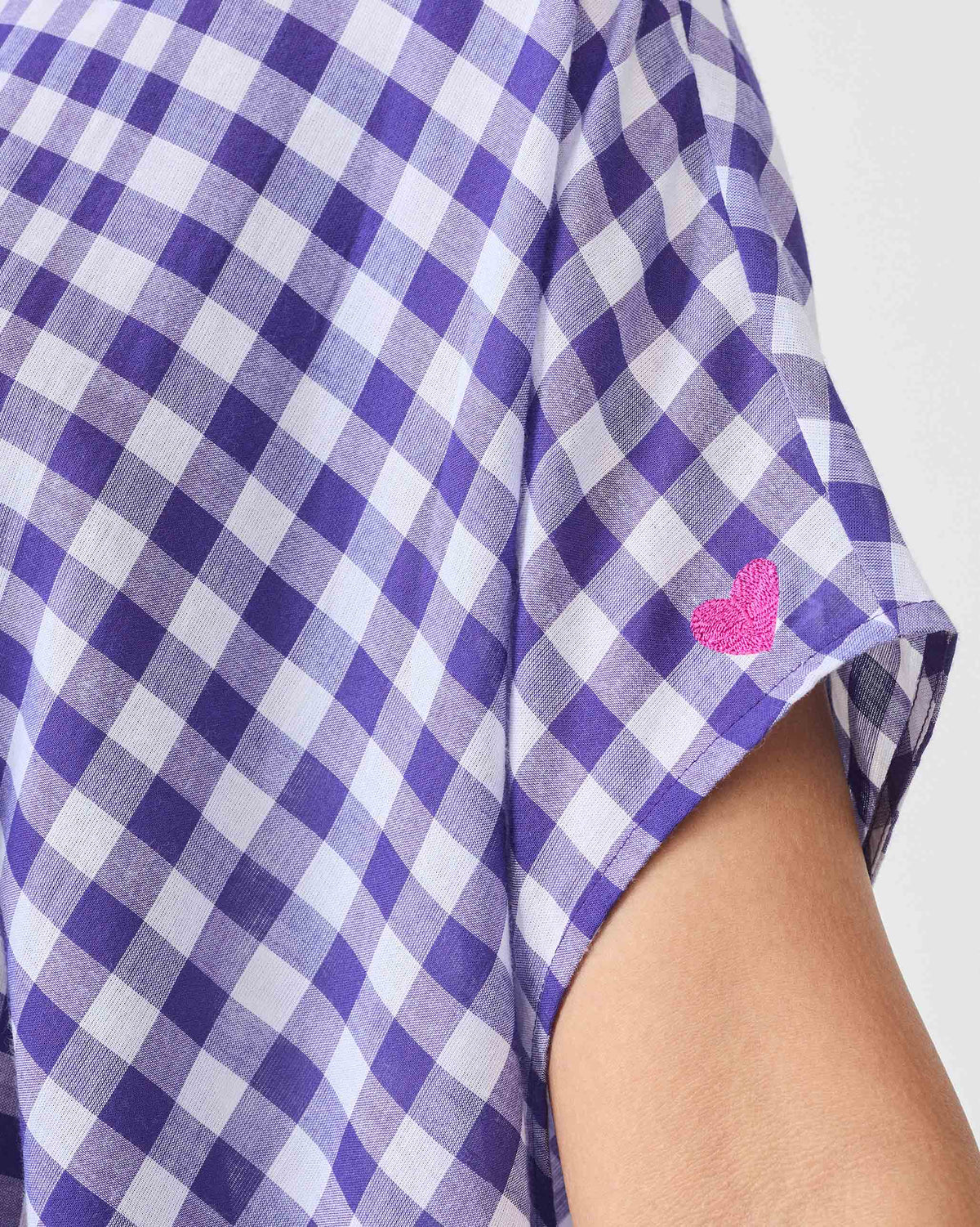 Treasure Kurta Set- Purple & White Checks