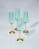 Emerald Champagne Flute - Set of 4