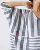 Victory Top - Charcoal & White Stripes