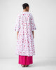 Arina Kurta - White & Fuchsia Print