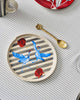 Striped Crane Dessert Plate