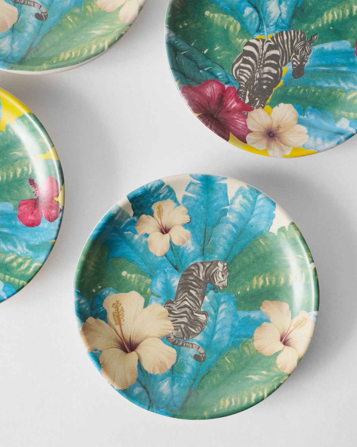 Zebra lush Tea Plate - Set of 4
