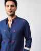 Kawaii Shirt - Navy & Red Jamdani