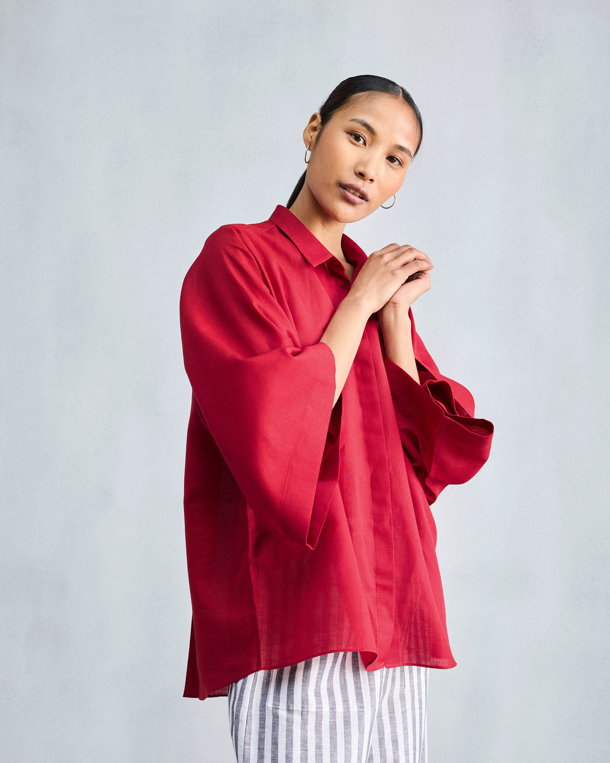 Drop Armhole Shirt - Red