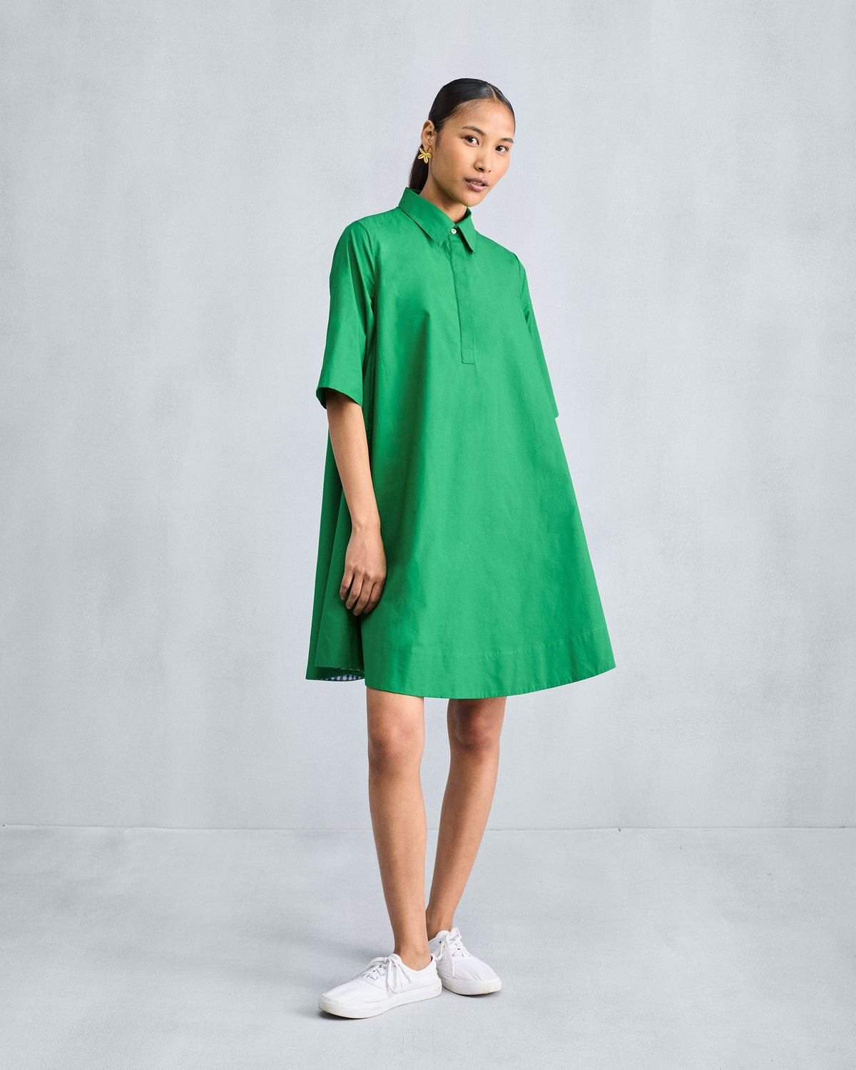 A-line Short Dress - Green