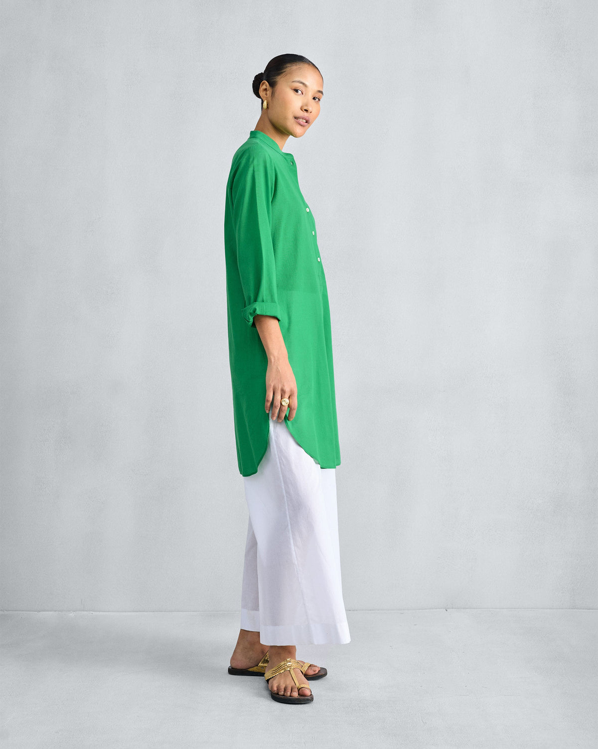 Basic Mid Length Kurta - Green