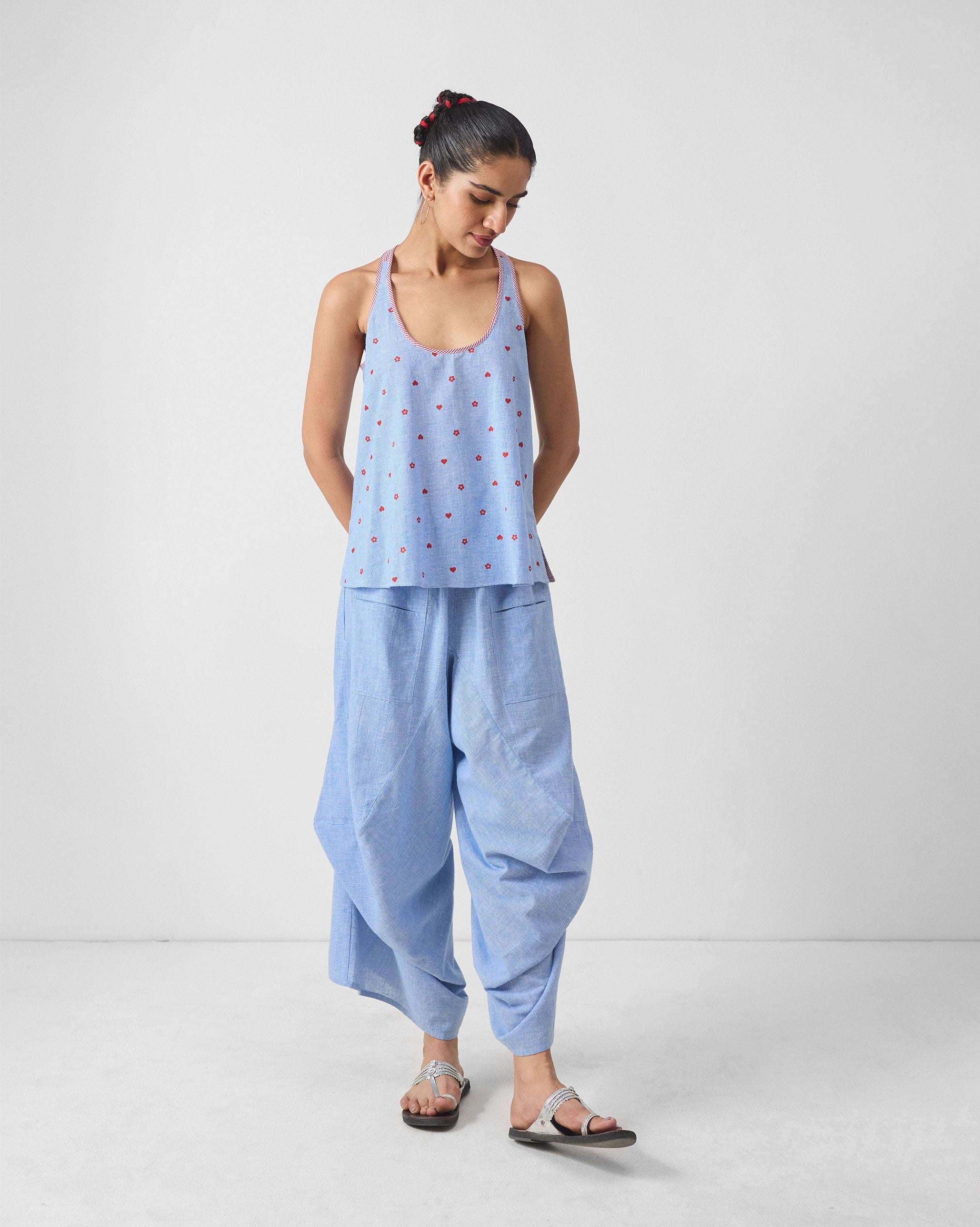 Yoka Trousers - Blue & White Checks