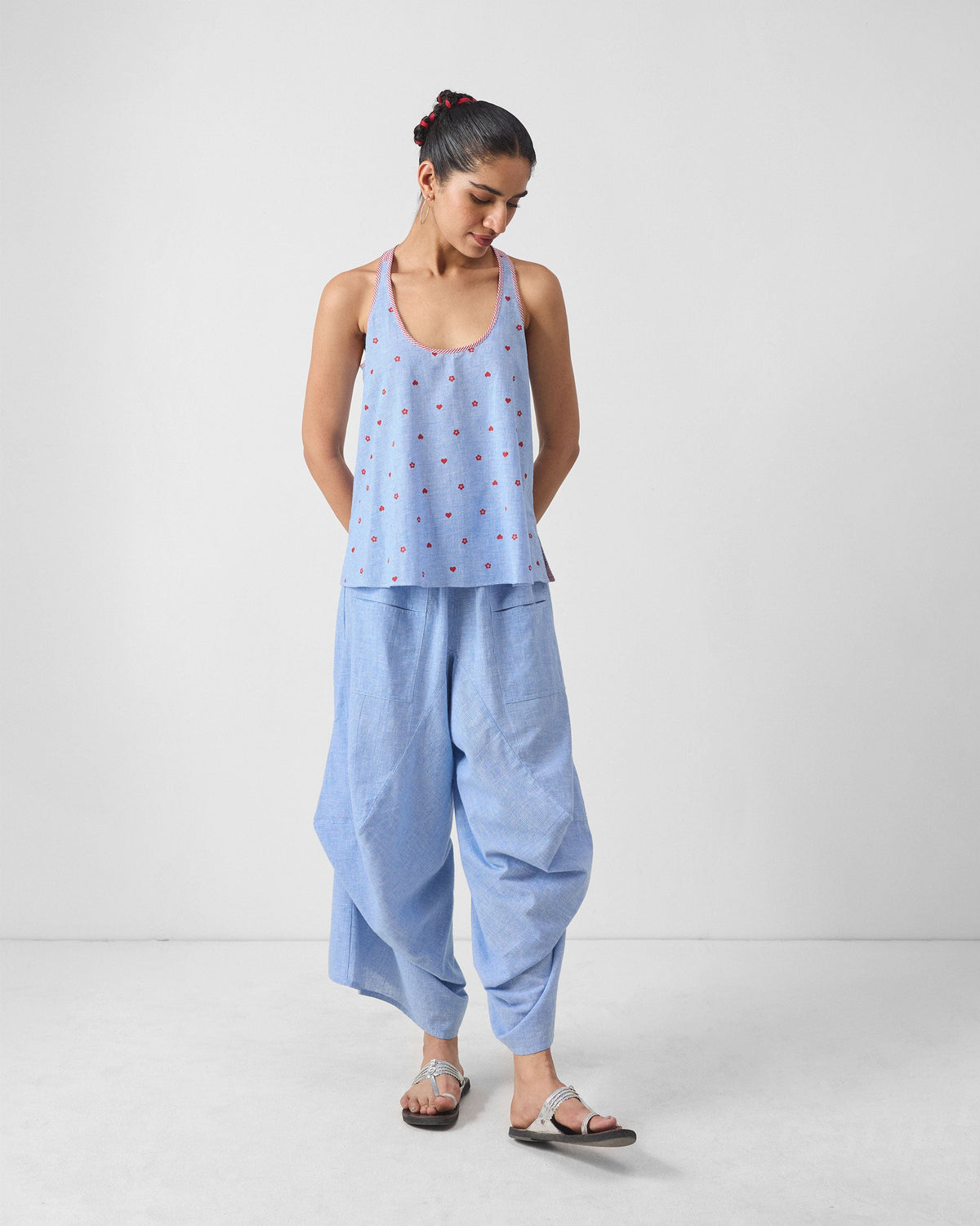 Yoka Trousers - Blue & White Checks