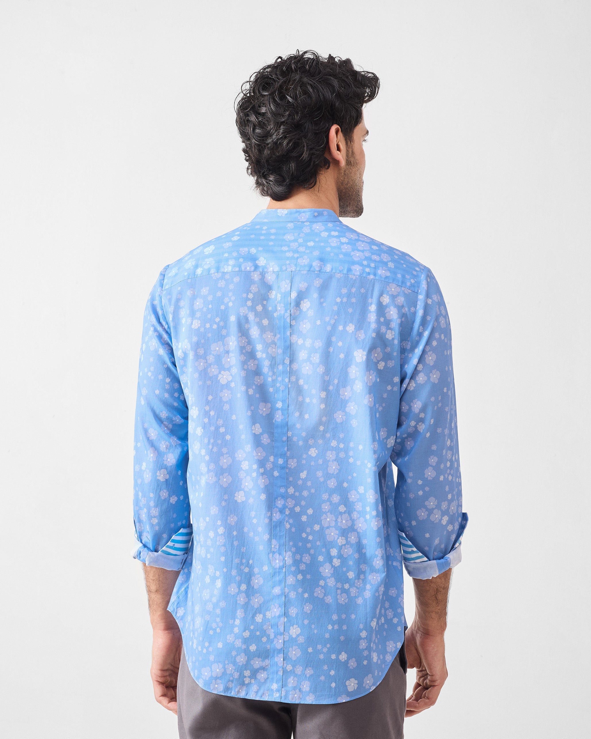 Nawab Shirt - Blue Printed