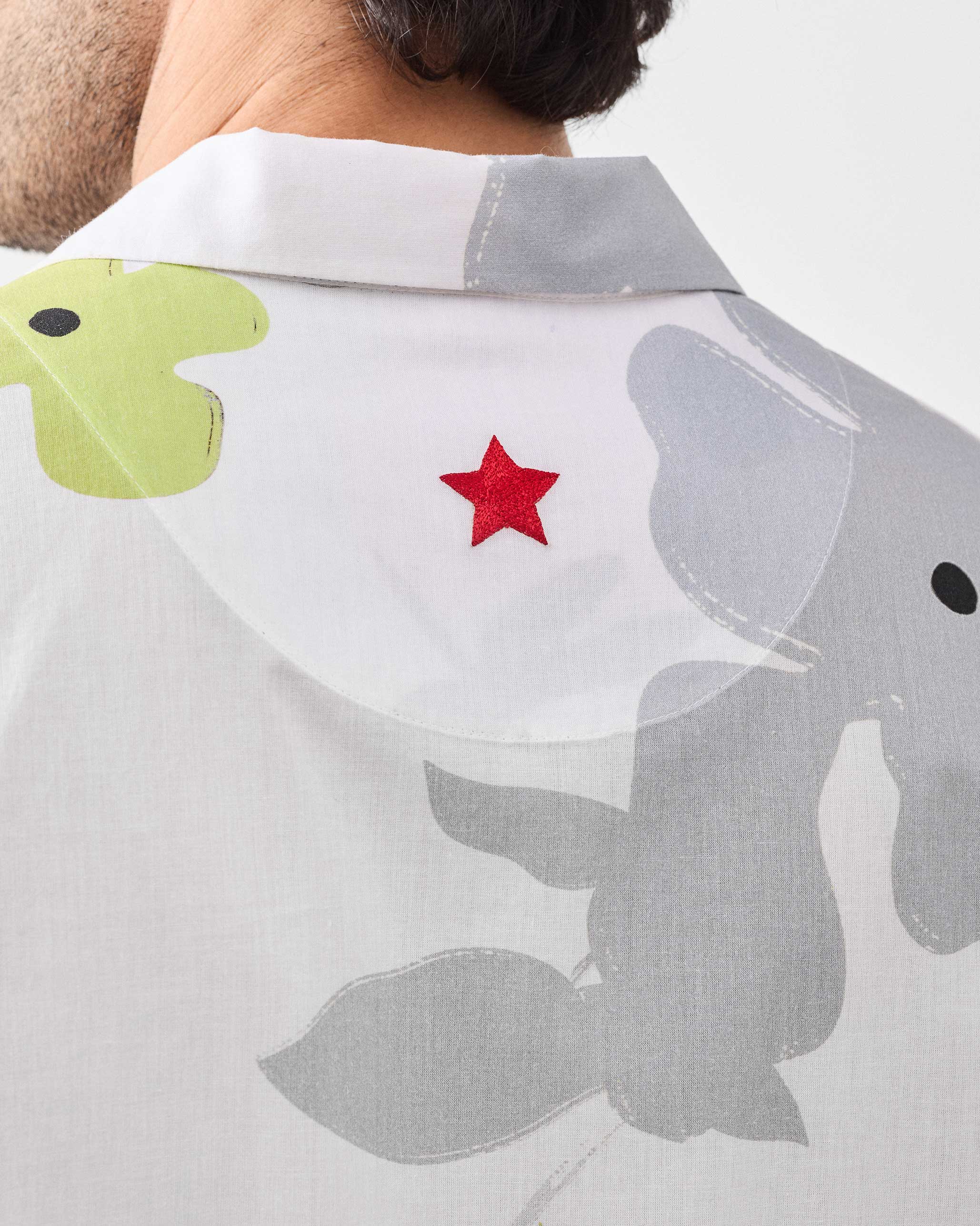 Mistari Shirt - Charcoal Printed