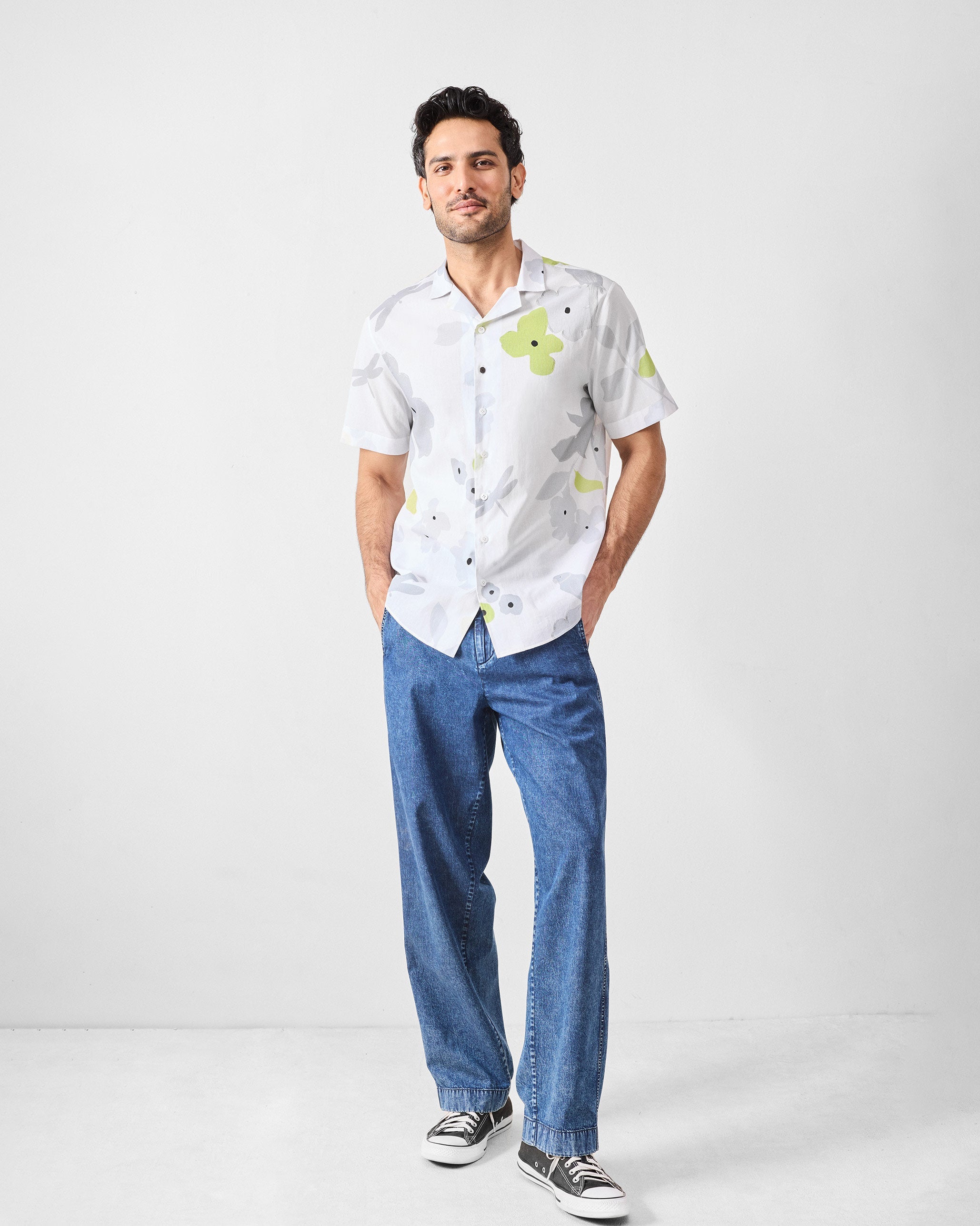 Mistari Shirt - Charcoal Printed