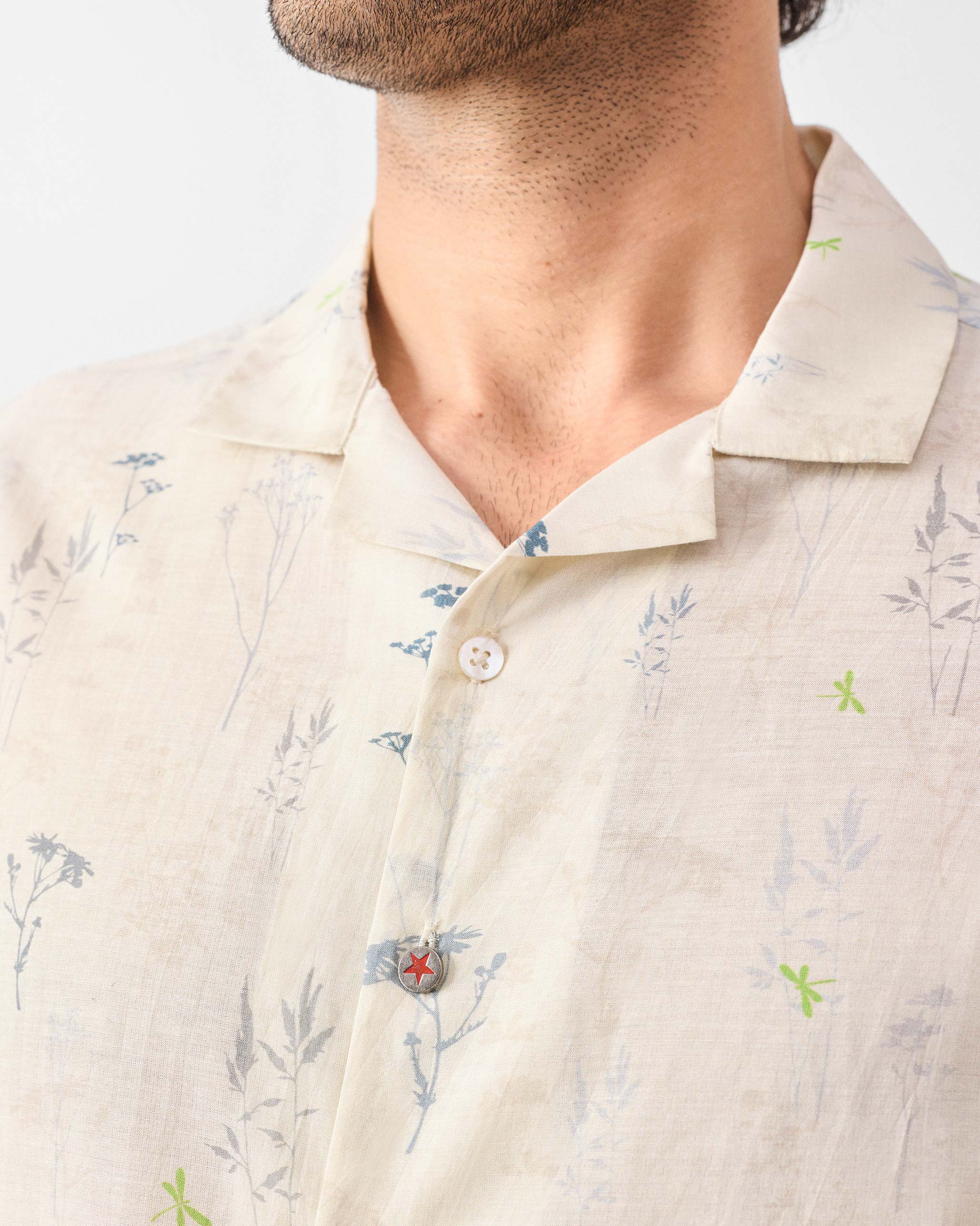 Mistari Shirt - Grey Printed