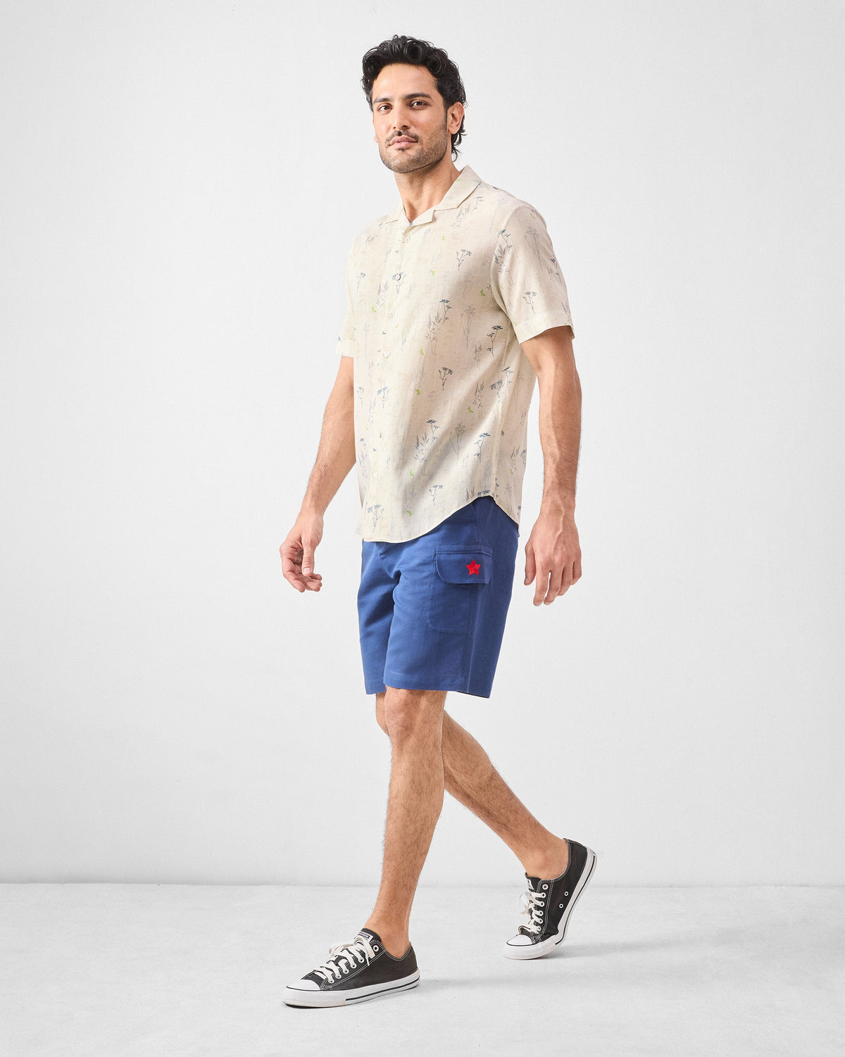 Mistari Shirt - Grey Printed
