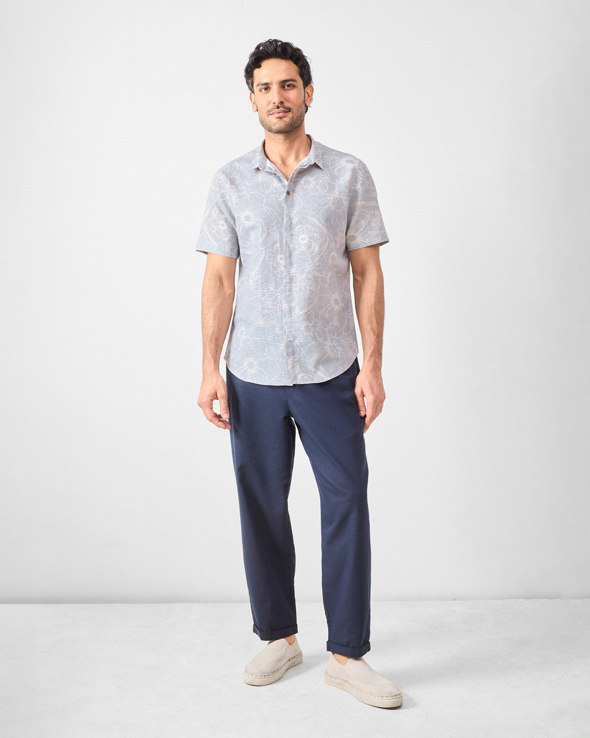 Riverline Shirt - Grey Printed