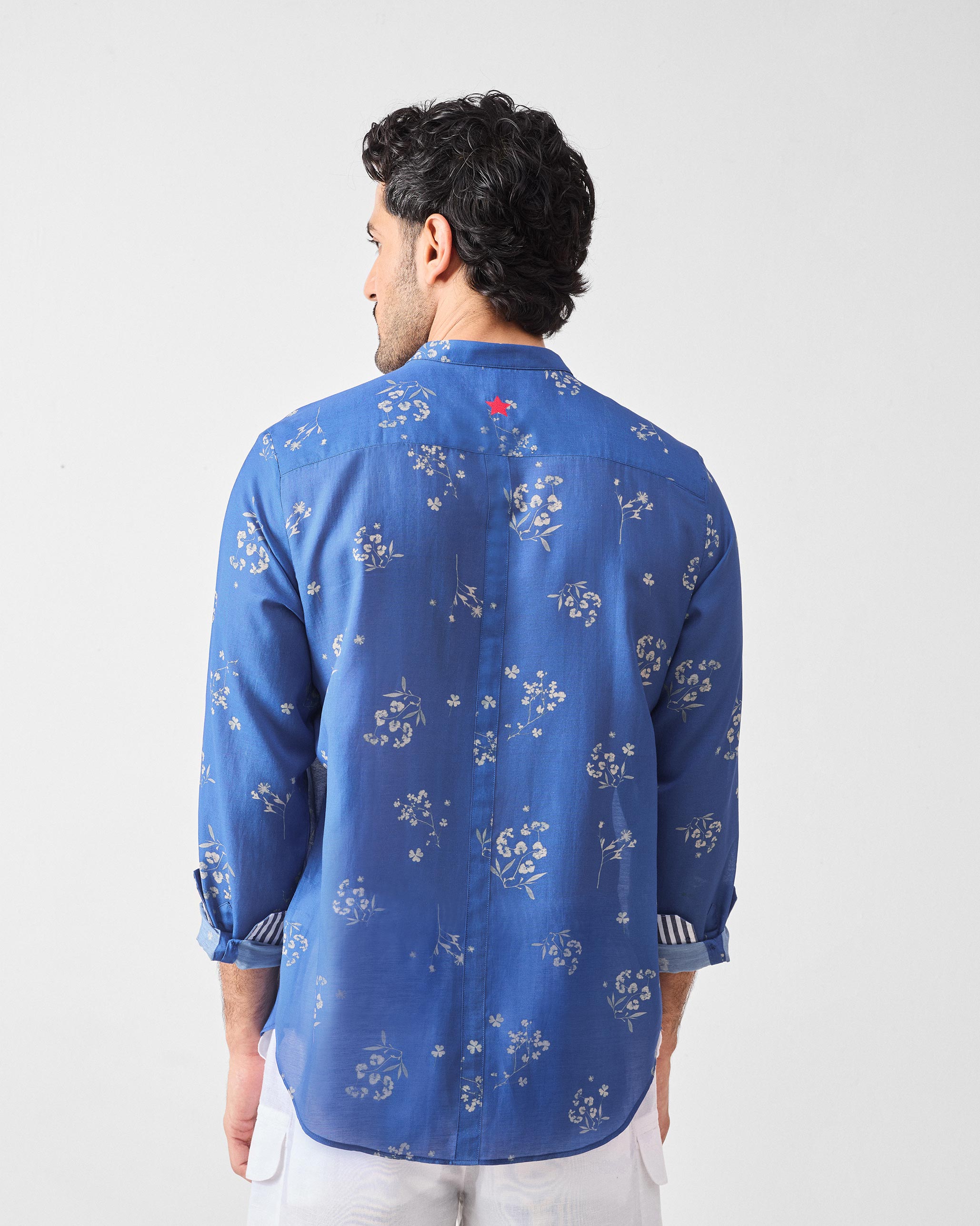 Myanmar Shirt - Navy Printed