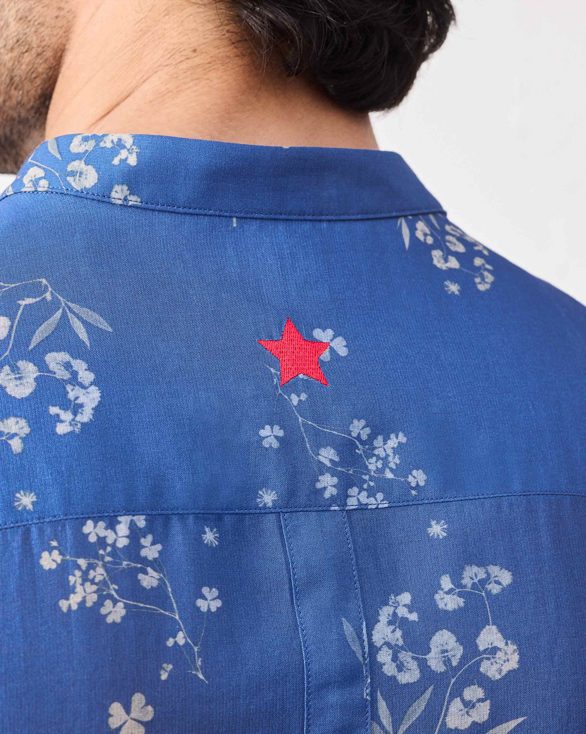 Myanmar Shirt - Navy Printed