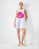 Short Racerback Dress - White & Fuchsia