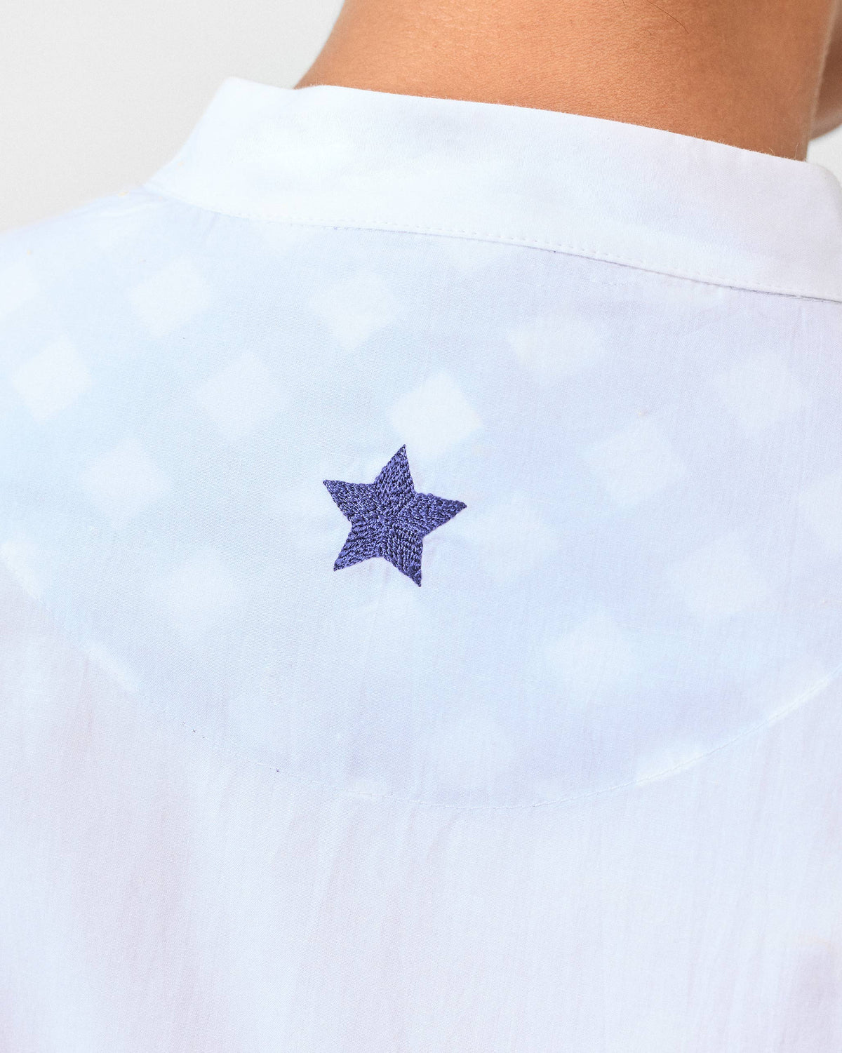 Short Sleeve Kurta - White & Fuchsia Printed