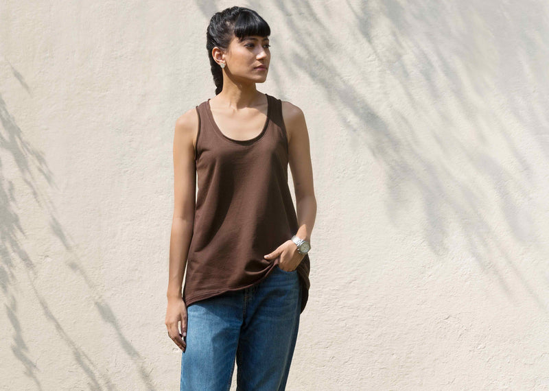 Ukiyo Racerback Tank - Brown