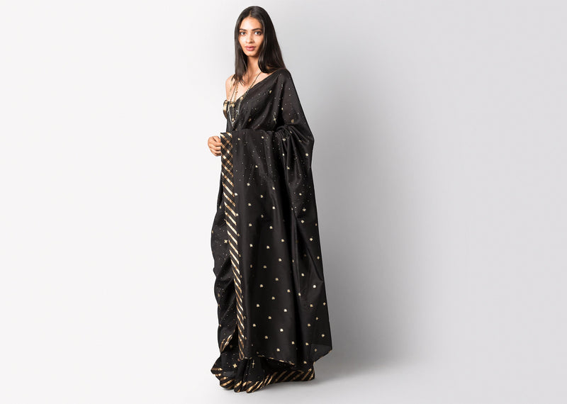 Starry Night Sari - Black