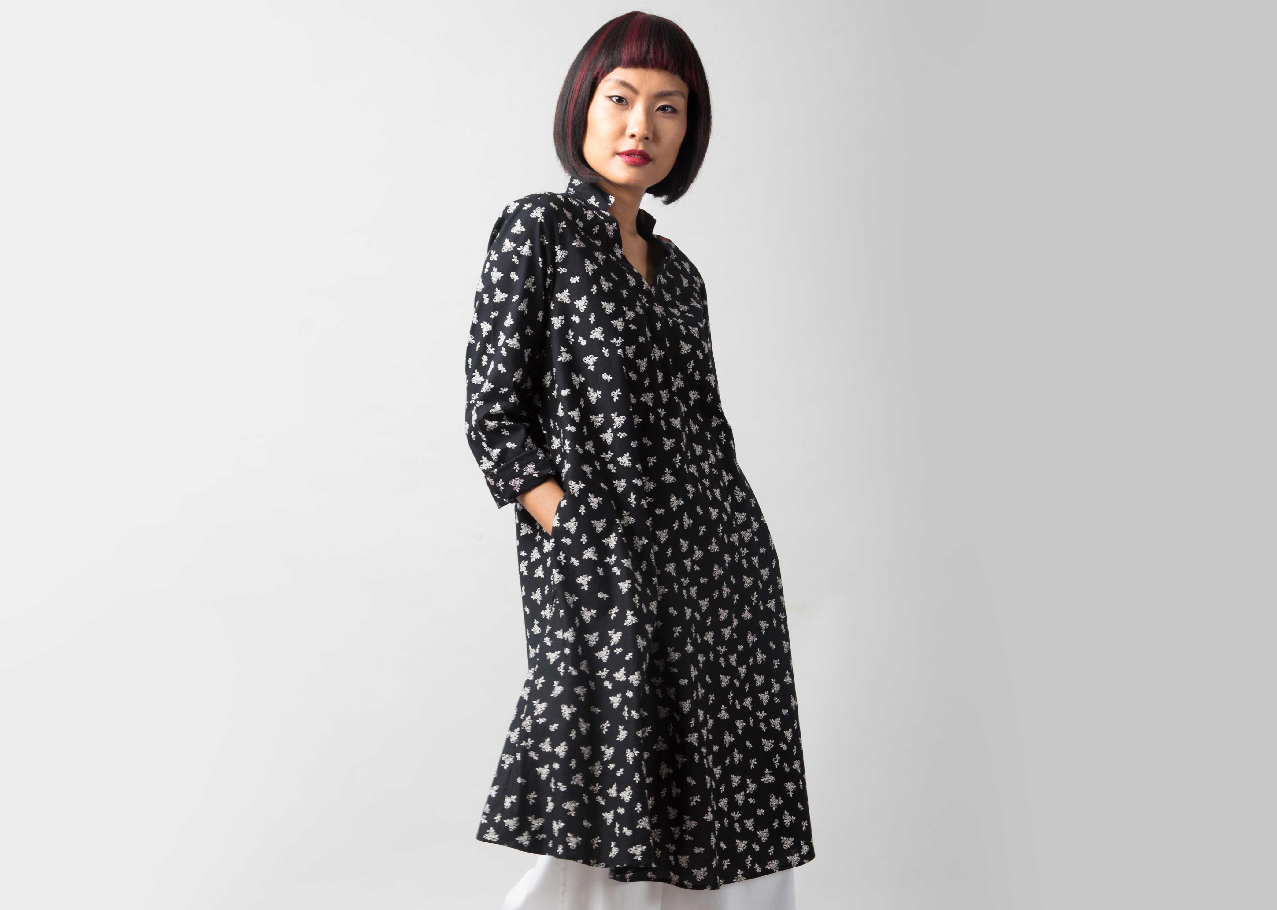 Greet The Sun Kurta - Black