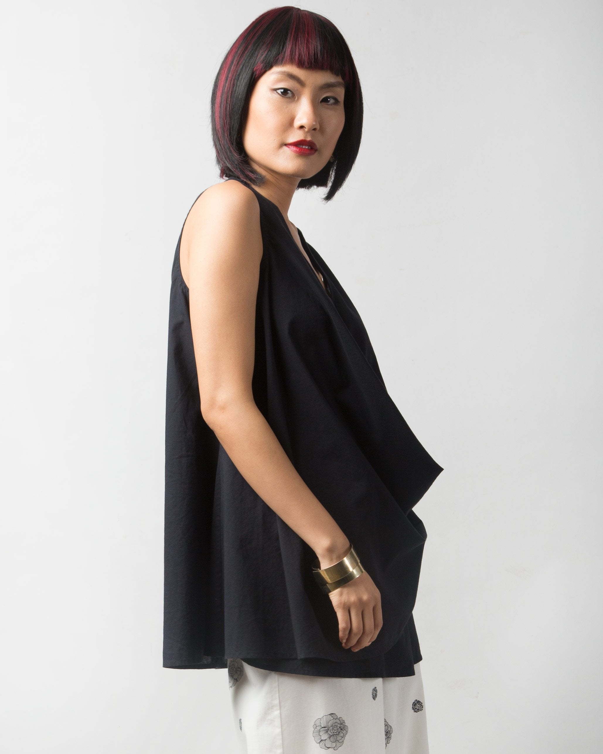 Wrap-front Top - Black