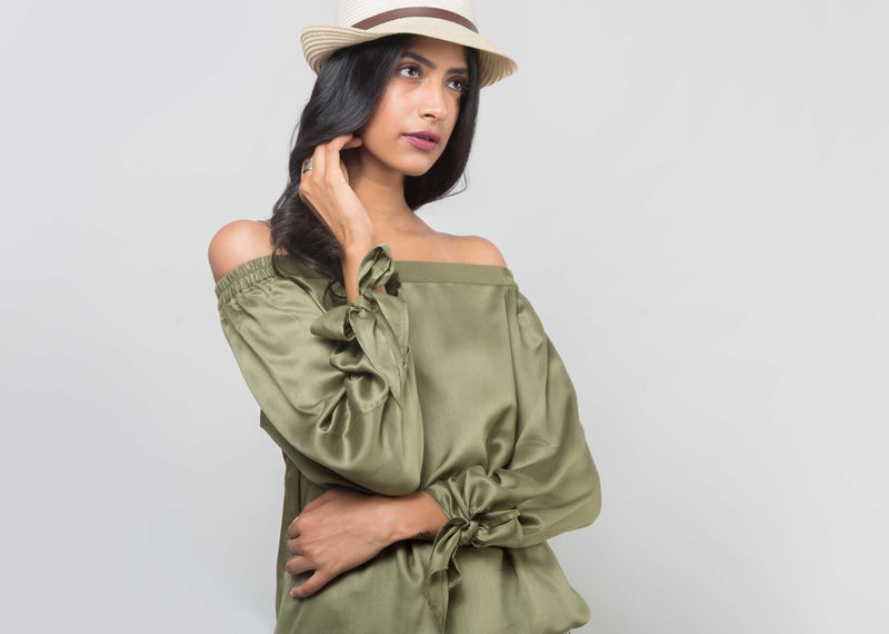 Cinched Top - Olivine