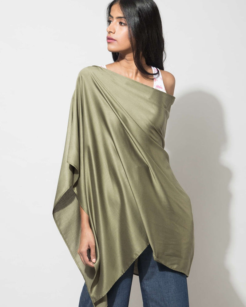 Waterfall Poncho - Olivine