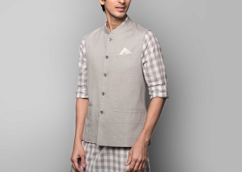 Nehru Jacket - Ash Grey