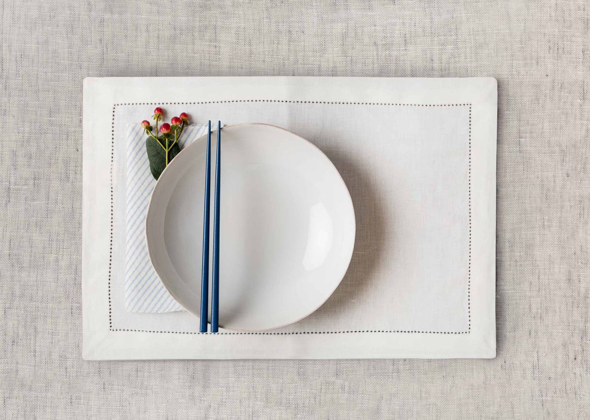 Sakai Placemat (Set of 2) - Ivory & Dark grey