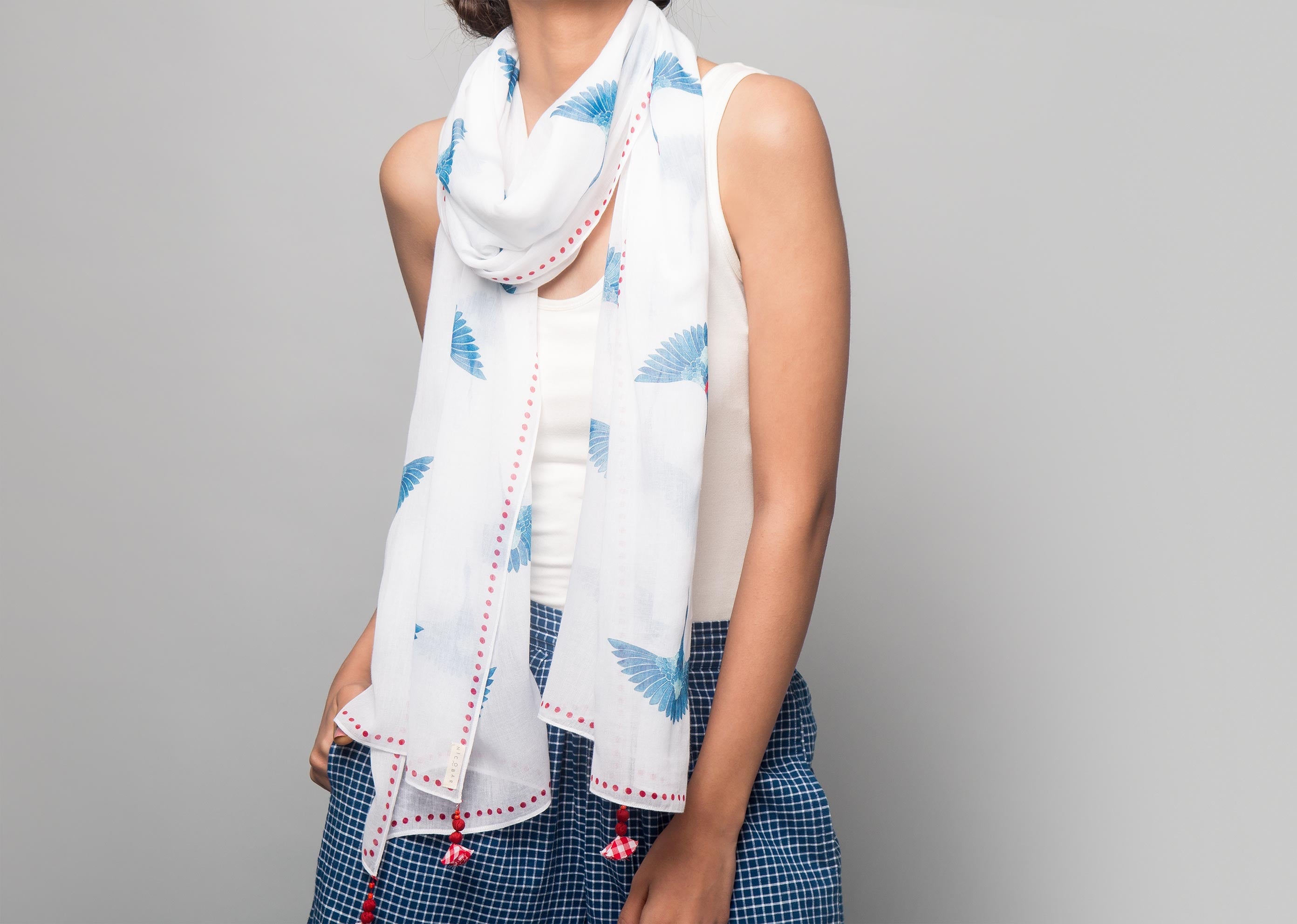 Free As a Bird Scarf - White Base