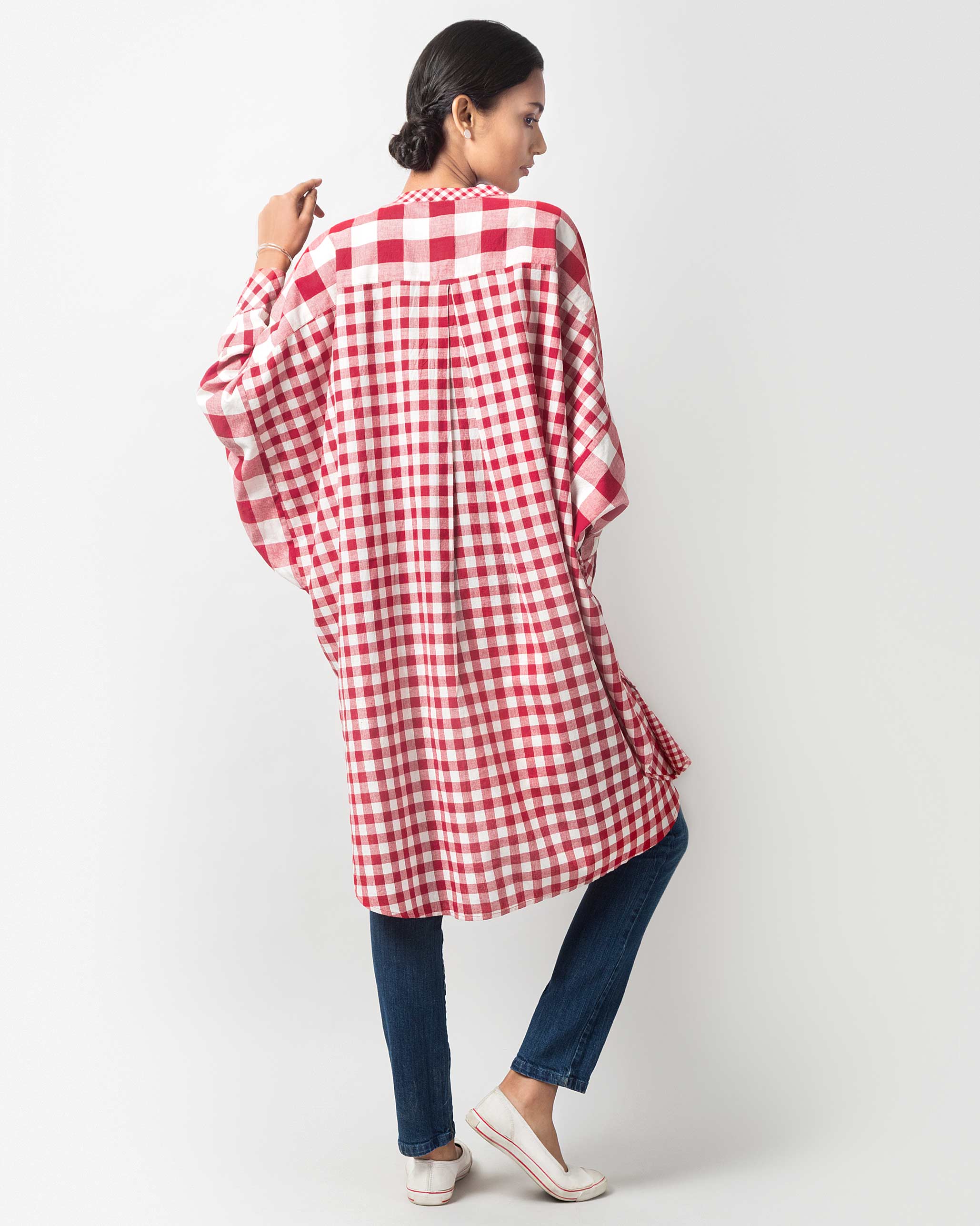 Lazy Sunday Tunic - Red Check