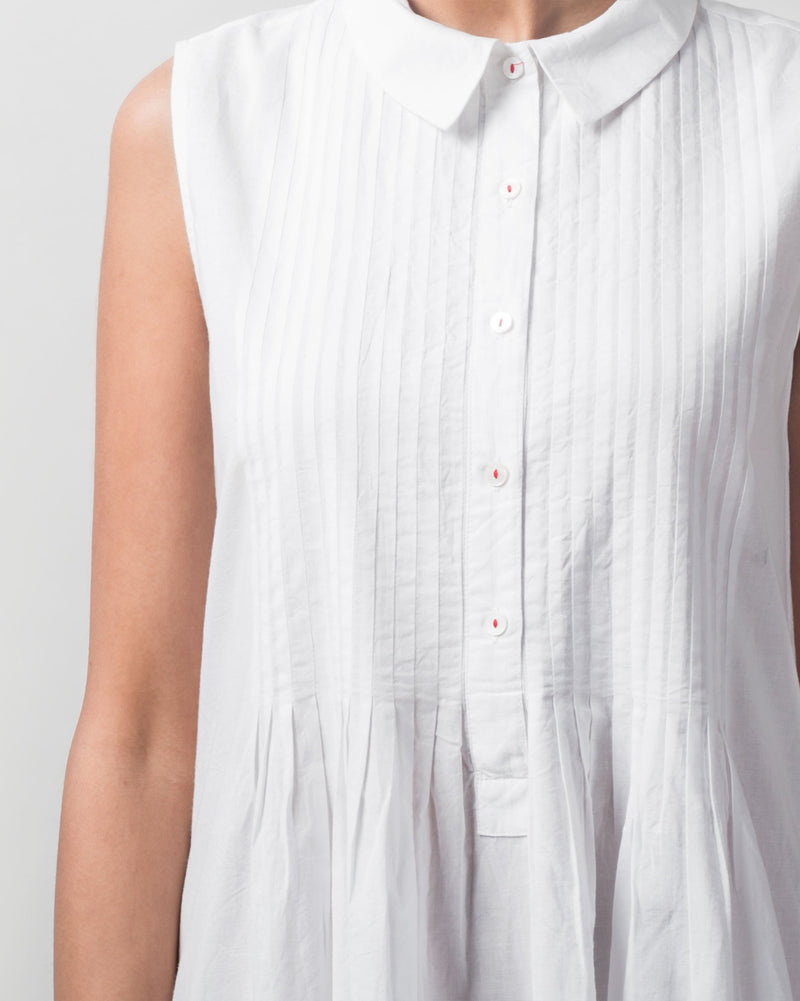 Basic Long Kurta - White