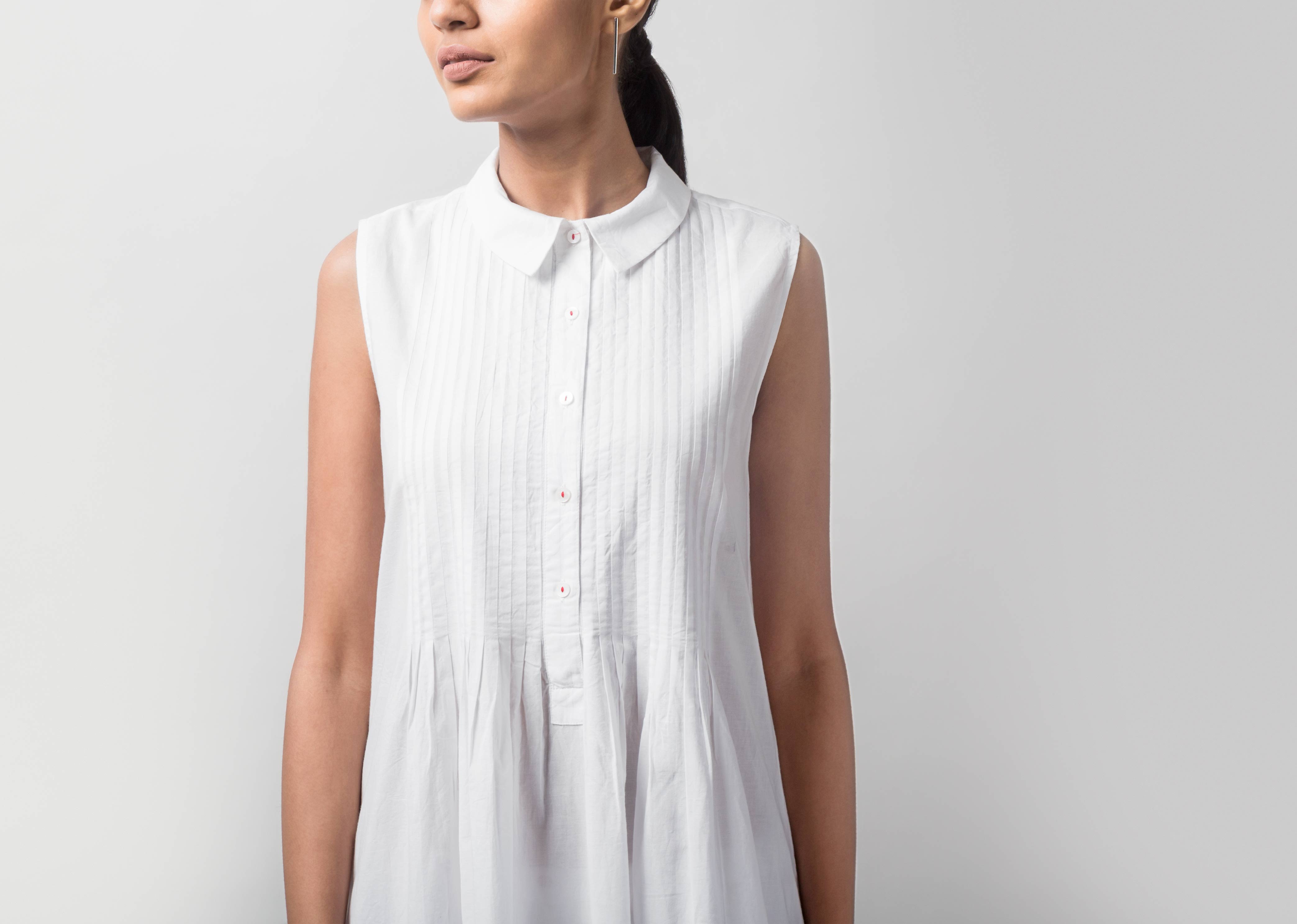 Basic Long Kurta - White