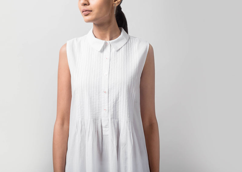 Basic Long Kurta - White
