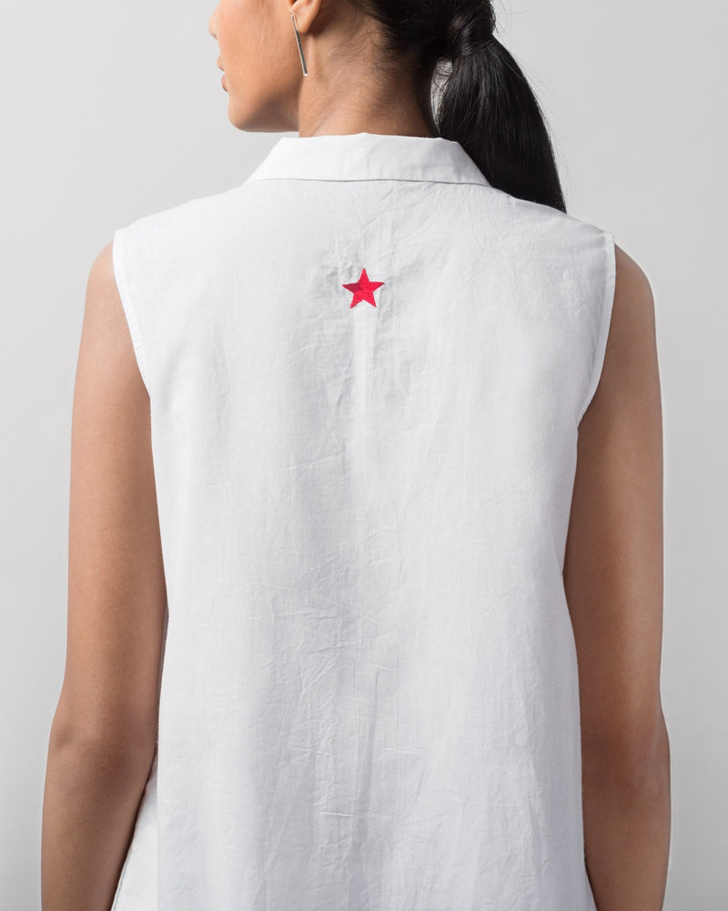 Basic Long Kurta - White