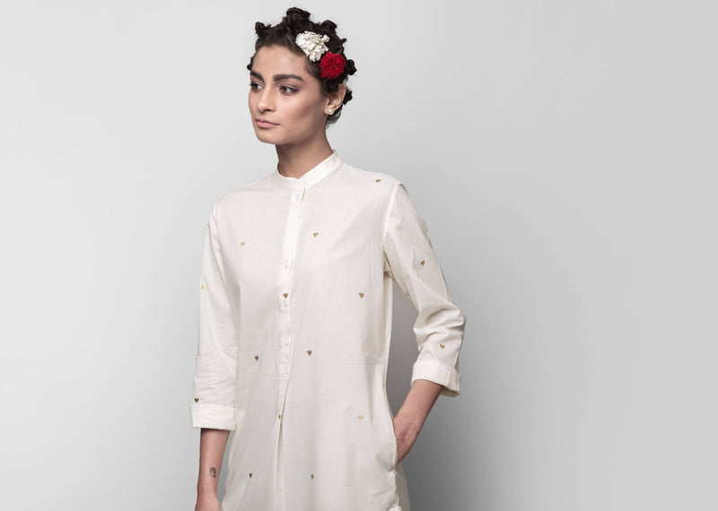 Classic Mid-length Kurta - Ivory