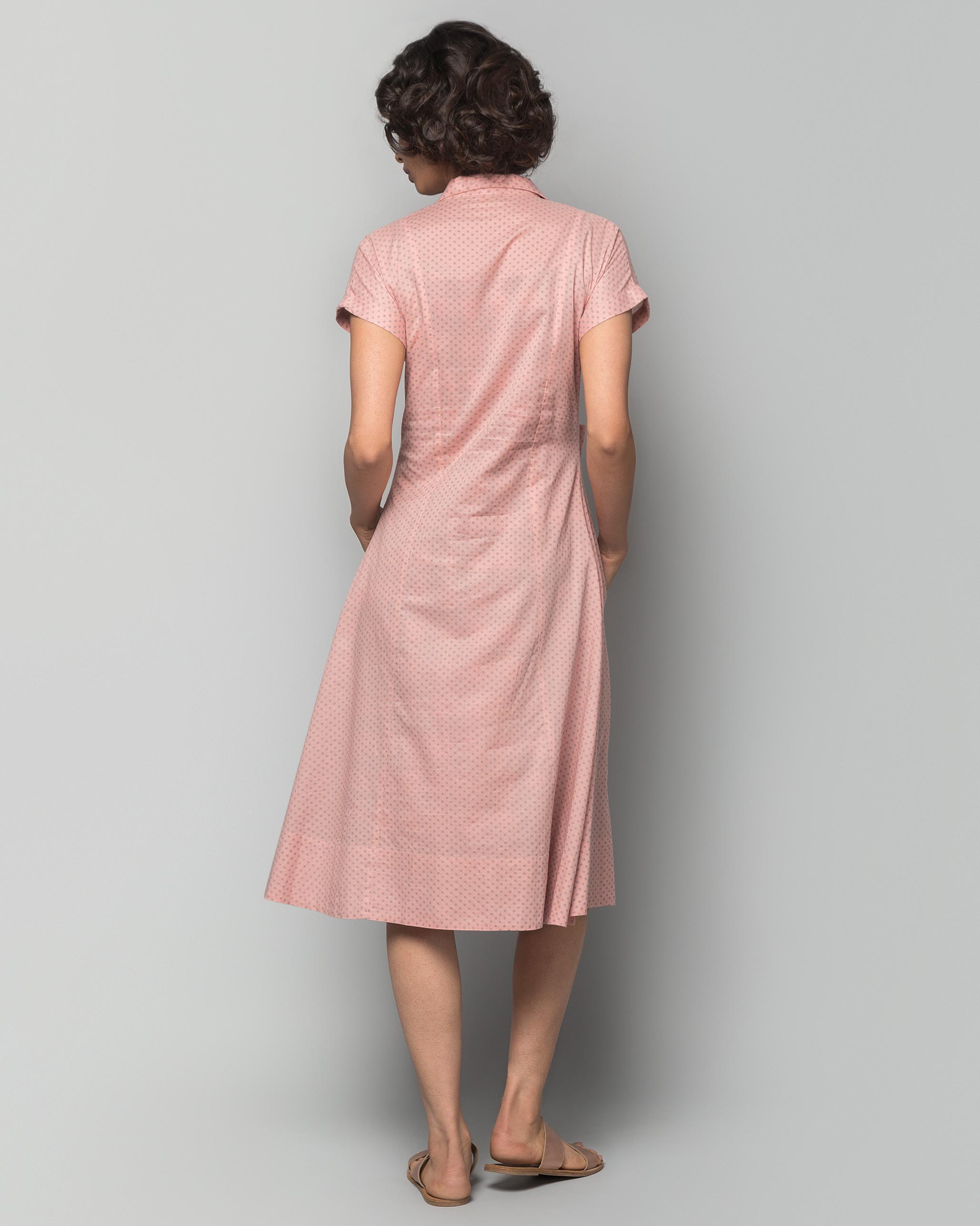 Cadeau Dotted Dress & Slip Set - Pink