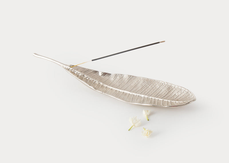 Frangi Leaf Incense Holder - Silver