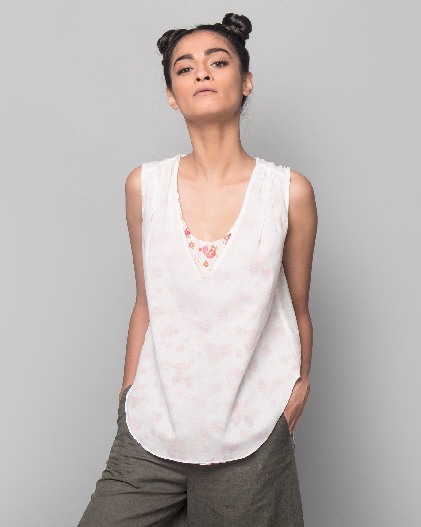 Layered Cheent Sleeveless Top
