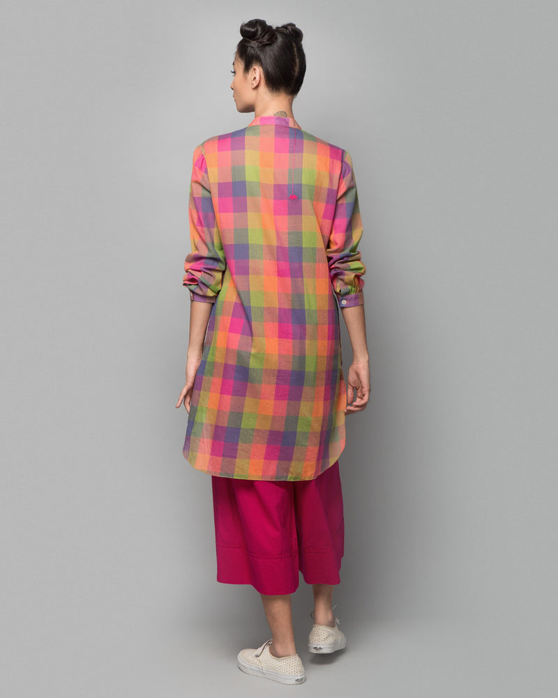 Basic Mid-length Kurta - Multi Checks