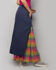 Layered Midi Skirt - Indigo & Multi Check