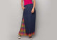 Layered Midi Skirt - Indigo & Multi Check