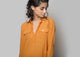 Open Collar Top - Tangerine