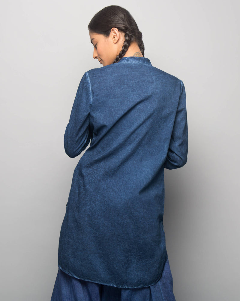 Basic Mid-length Kurta - Indigo