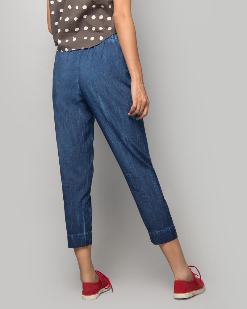 Narrow-hem Pants - Indigo