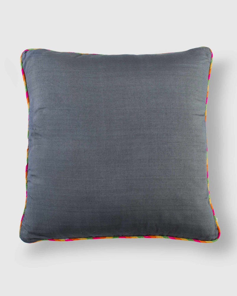 Tussar Cushion Cover - Charcoal